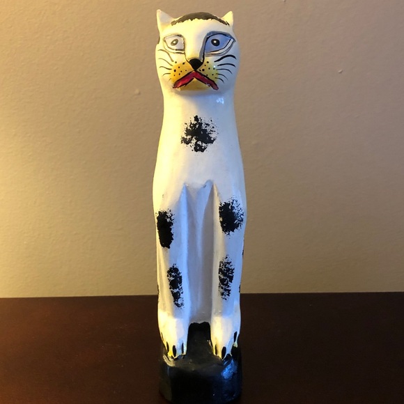 Vintage Primitive Folk Art Wooden Cat - Picture 7 of 7